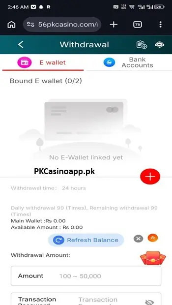 PK Casino Withdraw